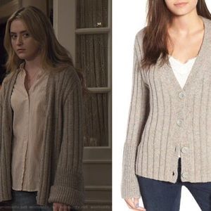 LEITH Rib Knit Wool Blend Cardigan